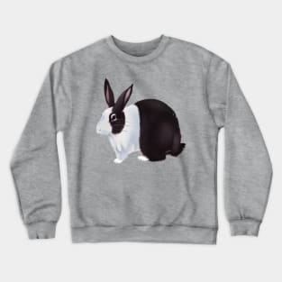 Cute Chubby Black and White Dutch Rabbit Crewneck Sweatshirt